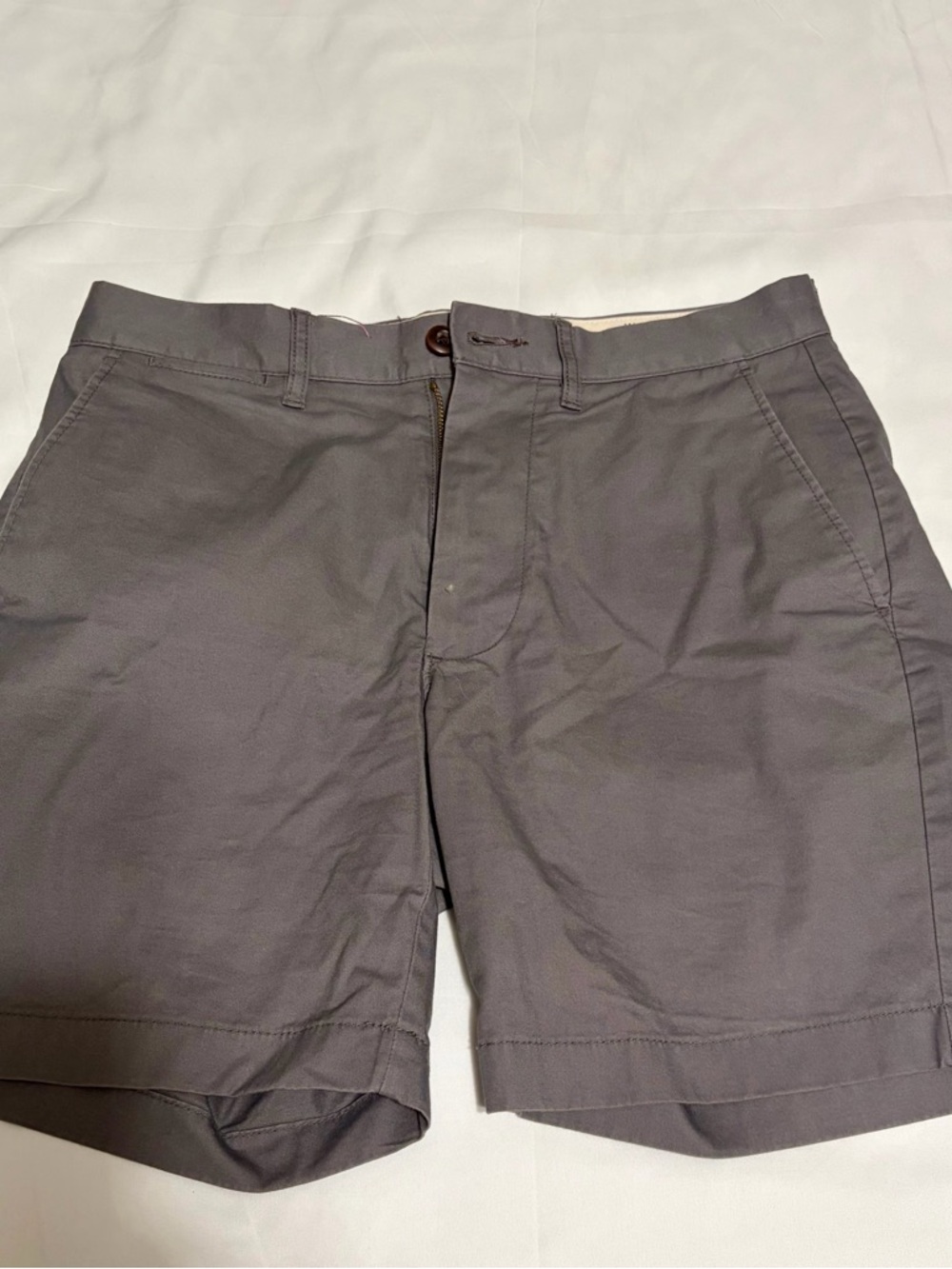 J. Crew Men's Charcoal Flat-Front Cotton Shorts